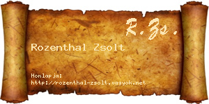 Rozenthal Zsolt névjegykártya